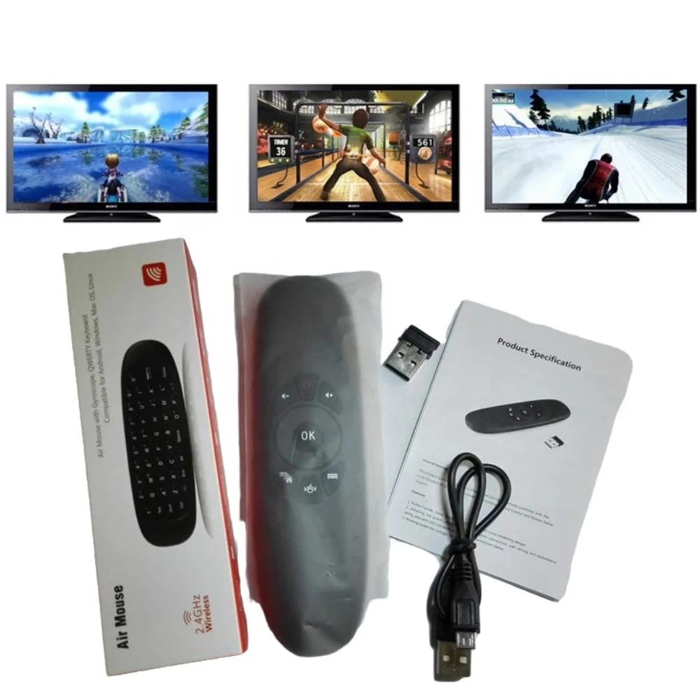 C120 Air Mouse с поддержкой 2,4G, Игровая клавиатура, голосовой пульт дистанционного управления smart TV, беспроводной Перезаряжаемый завод, оптовая продажа