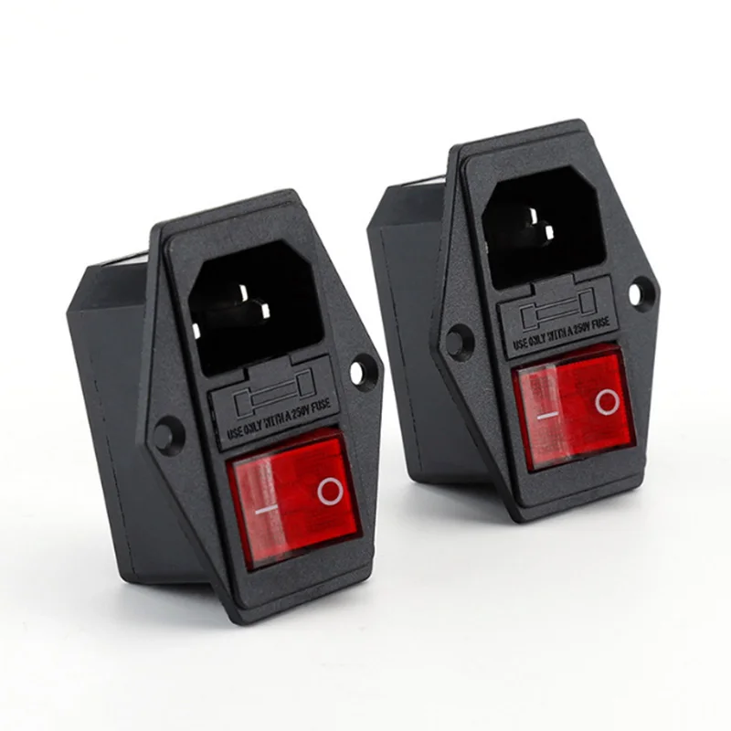 Popular IEC C13 C14 AC power socket panel installation, with fuse and boat switch, for AC adapter