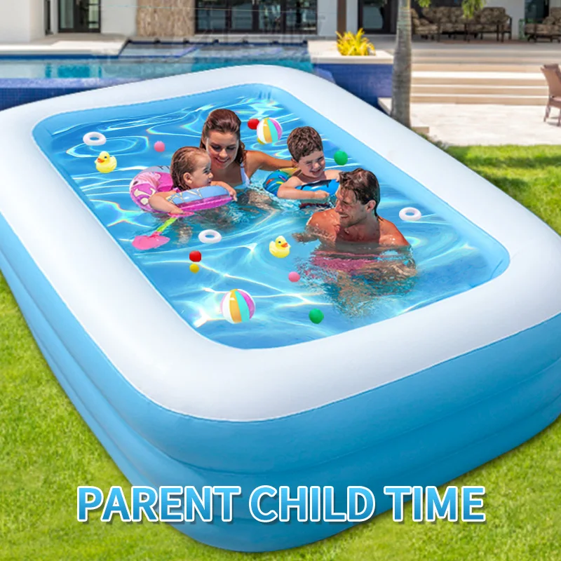 Big Inflatable Folding Outdoor Garden Indoor Above Ground Adult Kids Family Hot Sale 2025 New Light Blue Swim Pool