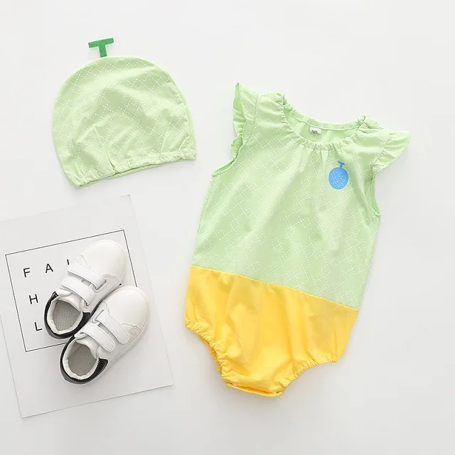 2022 New Style Rompers Baby Girl  Clothes  Cute Fruit Baby Summer Romper Girls Soft Baby Clothes Cotton