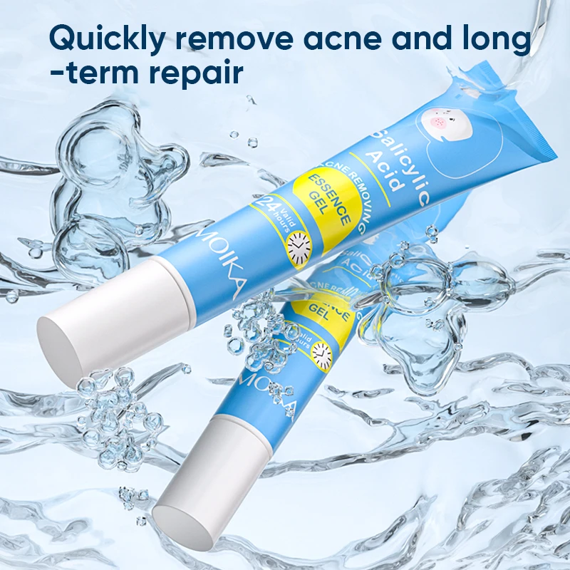 MOIKA private label quick anti acne salicylic acid face gel pimples scars treatment herbal acne removal gel