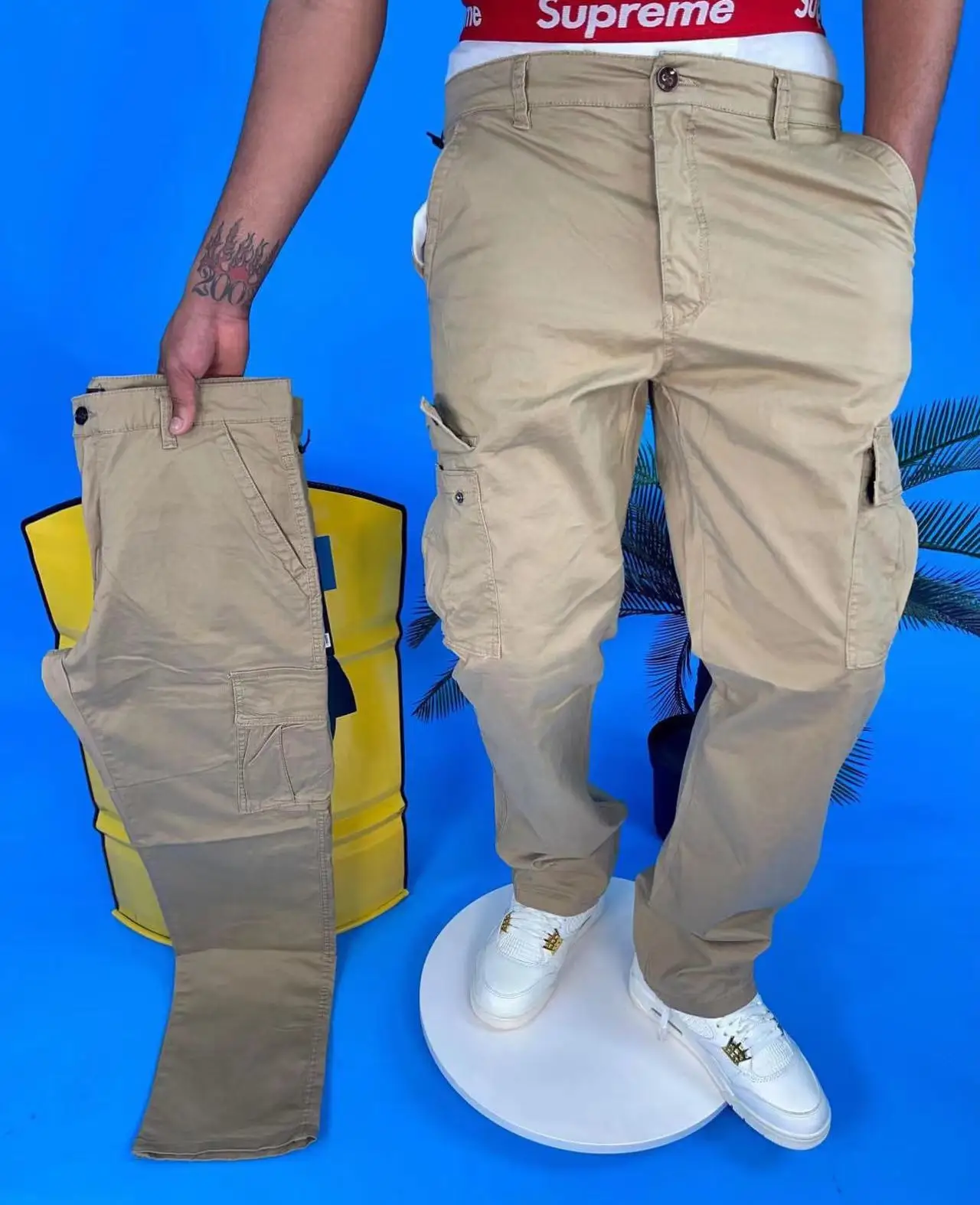 Wholesale Mens Cargo Pants Relaxed Fit Convertible Youth Khaki Overrun Overstock Leftover High End Brand Bangladesh Stock Lot