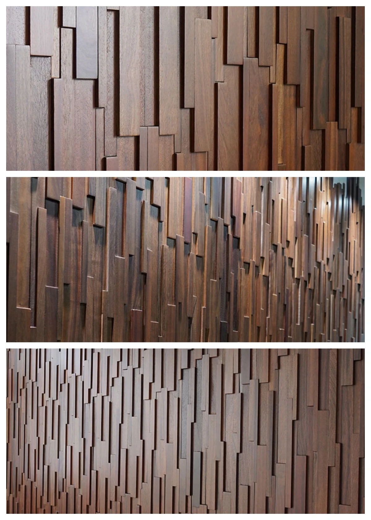 Walnut Wood Vertical Line Solid Wood Mosaic Background Wall Tiles Decorated With Wooden Mosaic