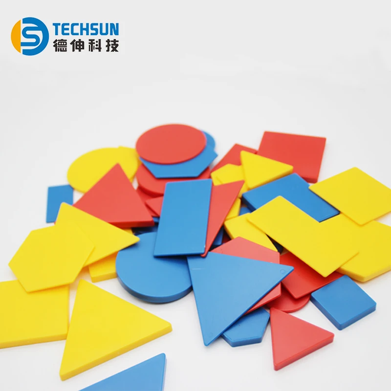 Plastic Attribute Blocks Student Kit Geometry Set Manipulatives for Preschool Set of 60pcs 5 Shapes