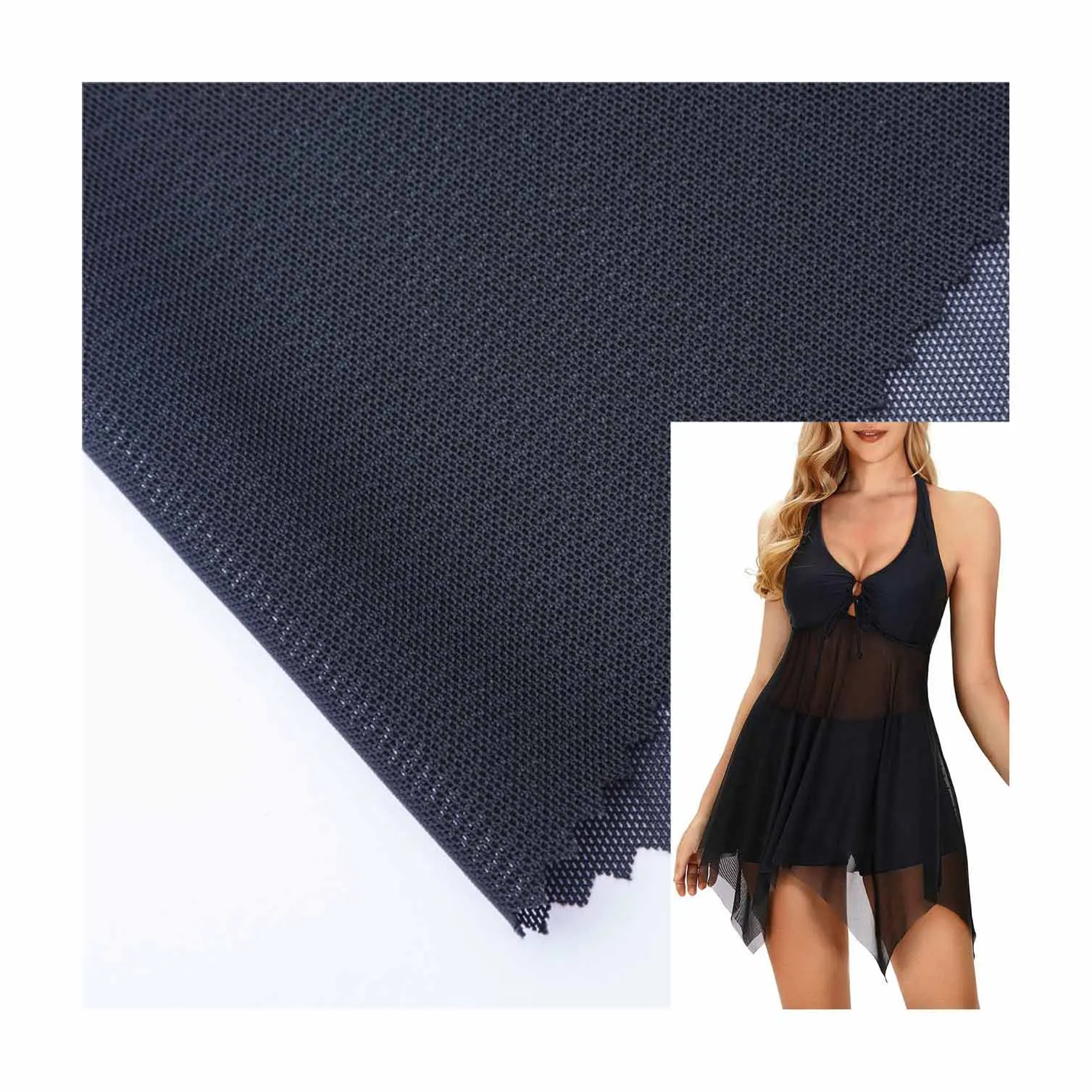 Brand Fabric 4 Way Stretch Fashionable Power Net Mesh Polyamide and Spandex Swim Fabric