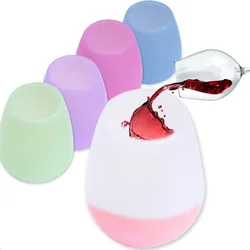 Portable Silicone Wine Champagne Drinking Cup Glass for Outdoor Party Barbecue Camping
