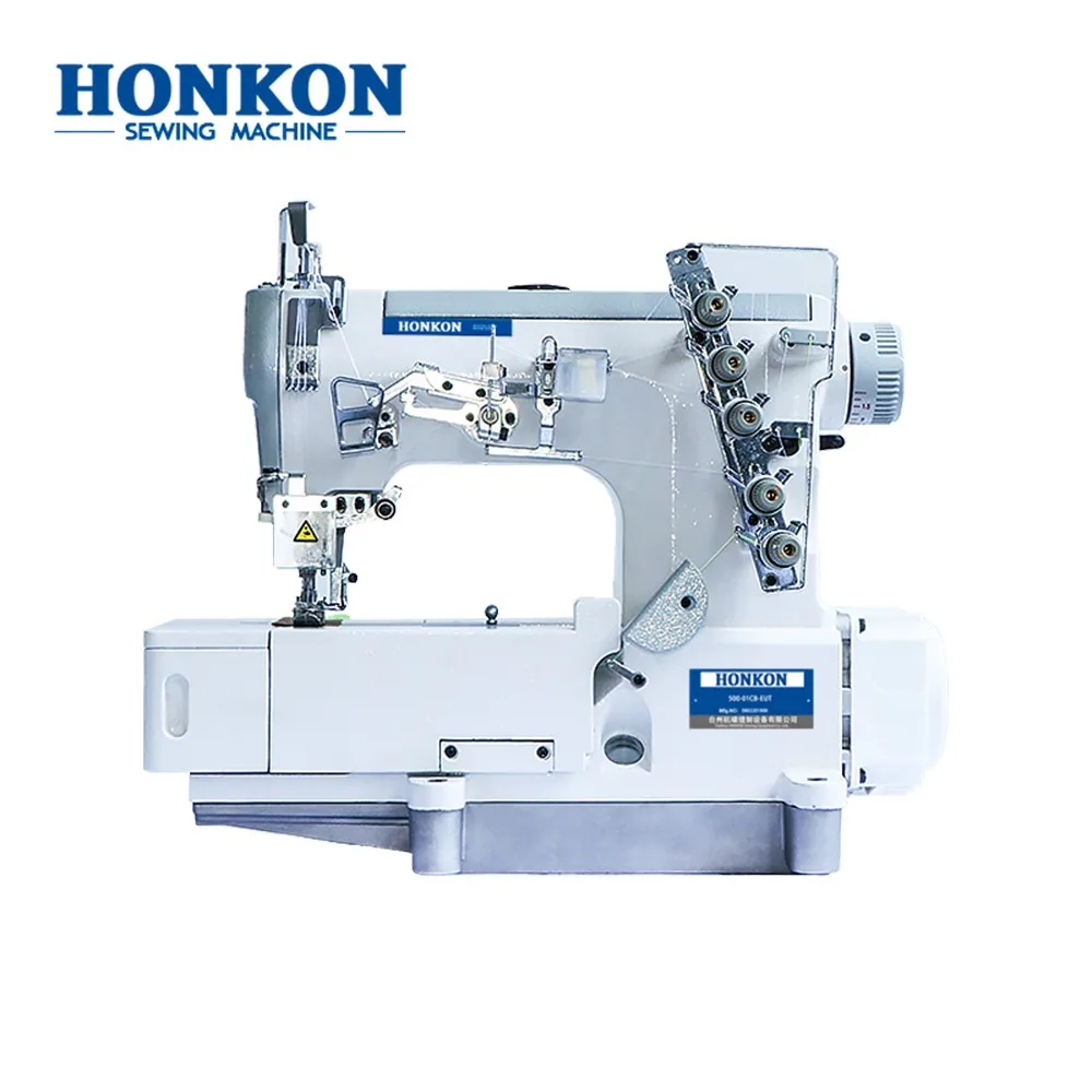 Direct drive high speed interlock sewing machine with pneumatic auto trimmerHK-500 applicable to common thin material