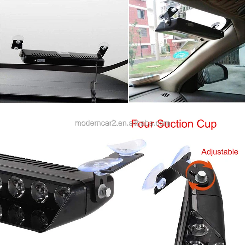 Car Strobe LED Flashing Lights Lamp Red Blue/Amber/Yellow/White Flasher Warning Light For audi VW Benz Dodge