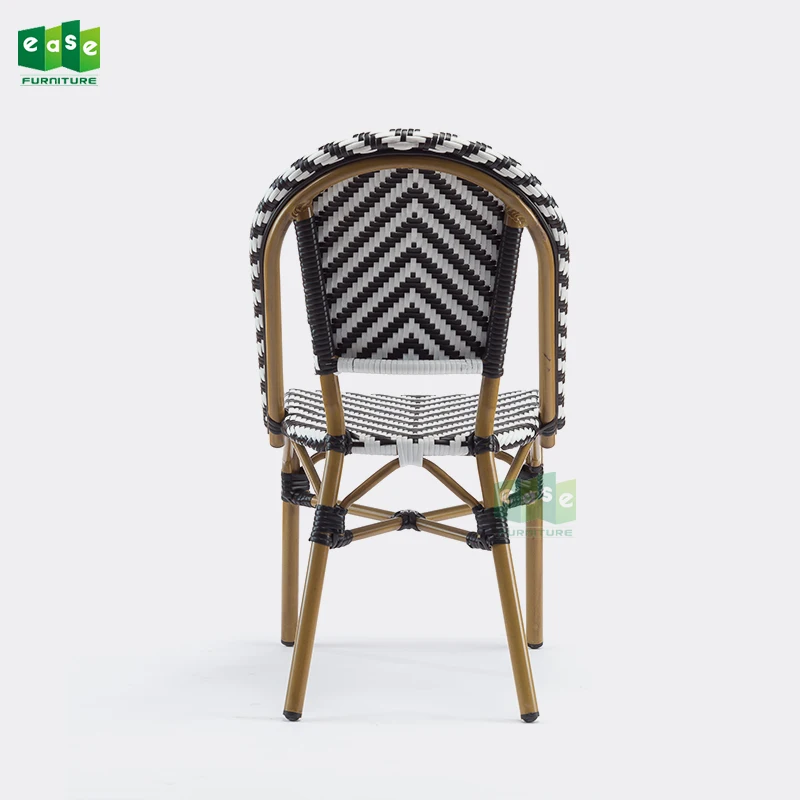 
Outdoor cafe paris bistro rattan wicker chairs bamboo look (E3007) 