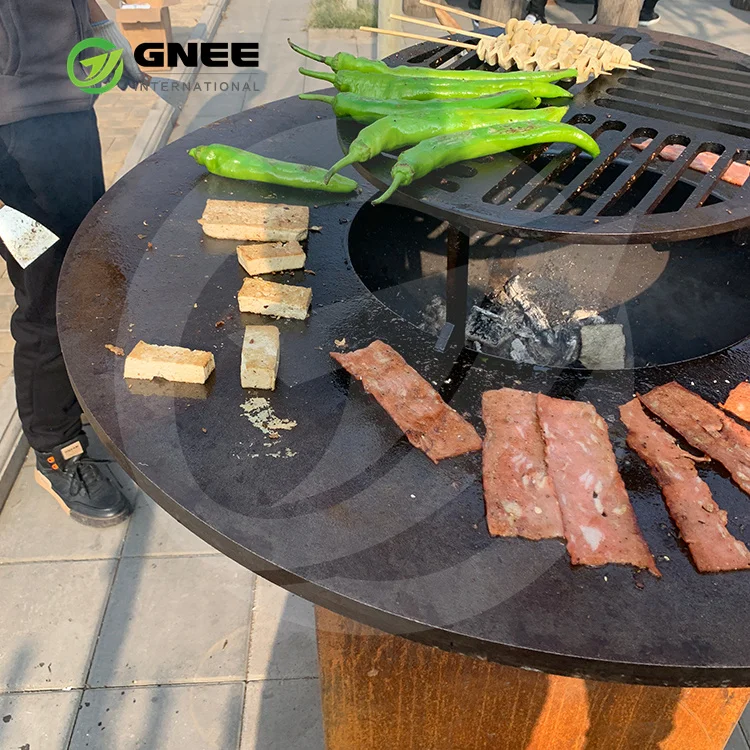 Outdoor Garden type Large rusty surface bbq pit Corten metal china barbecue grill