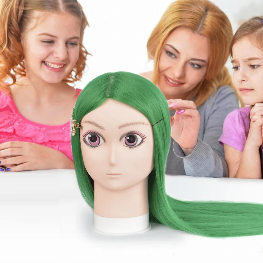 XIUYUAN 100% Synthetic hair cartoon baby mannequin head With Hair For Training