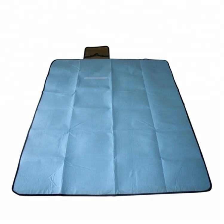 Custom Logo Polyester Knitted Large Outdoor Light Soft Roll Up Picnic Blanket Mat