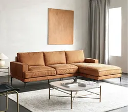 European-style modern living room top head triple leather sofa Down filling sofa