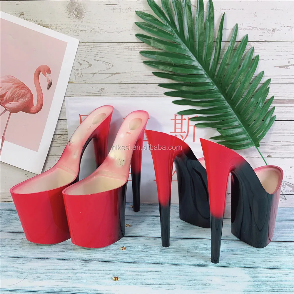 8 inch- 20cm super high heel sole  ABS material  Black and red paint soles