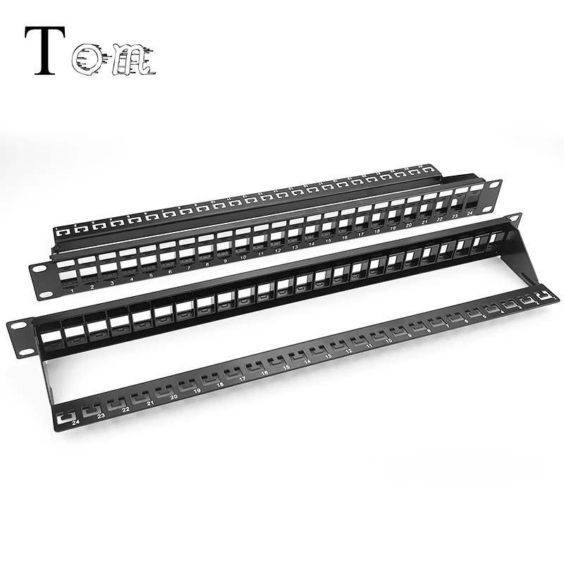 TOM-P-16 19' 1U UTP Blank 24port patch panel with back bar unshielded Modular distribution frame empty frame patch panel