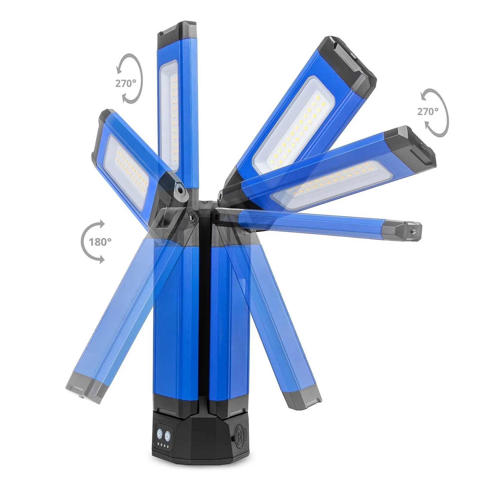 Powerology Camping 2000LM USB-C Rechargeable Foldable Tripod Worklight waterproof IPX4 with 4000mAh battery and Strong Magnets