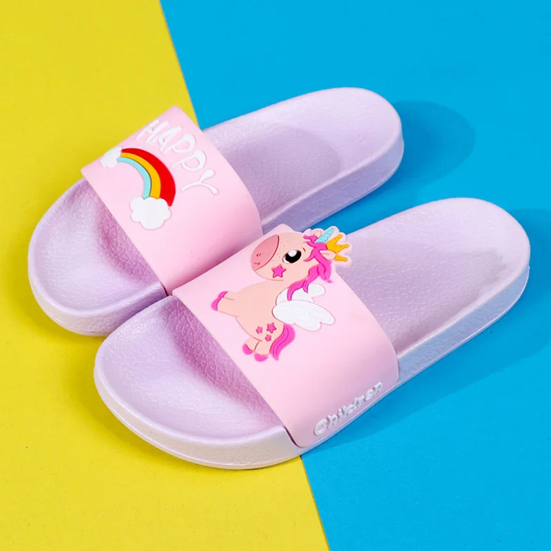 
Manufacturer Supply Summer Outdoor Beach Bathroom Cute Cartoon Pvc Non-slip Kid Slippers 