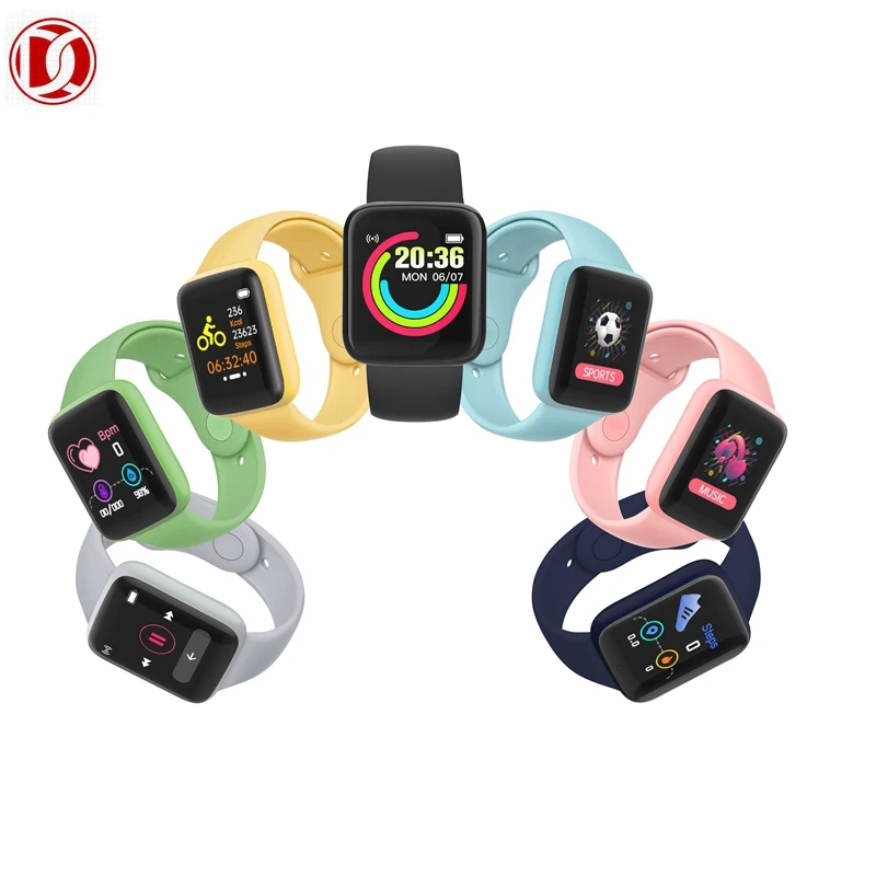 
HOT D20 /Y68 smart watch 2021 ip67 waterproof heart rate blood pressure Fitpro sleep monitor macaron smartwatch D20 D20S Y68S  (1600070152356)