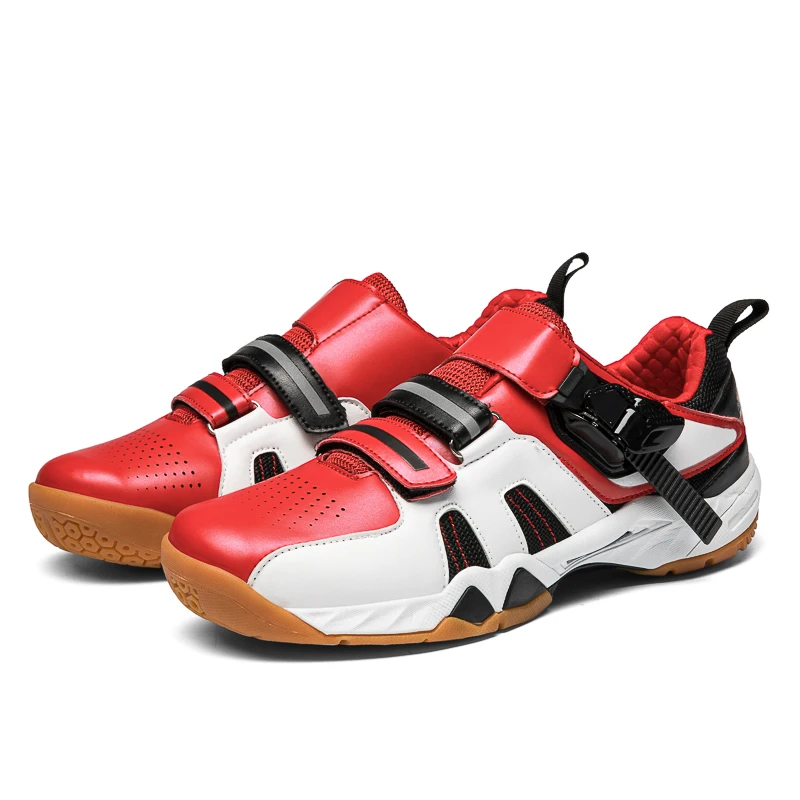 Тренажерный зал последняя изготовленным на заказ логосом легкая Нескользящая обувь для бадминтона сбоку вращающийся Пряжка Спортивная обувь для мужчин и женщин