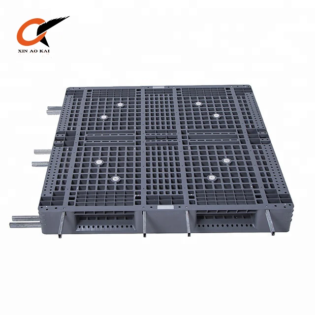 
HDPE steel reinforced 4-way warehouse food grade heavy shelf plastic pallet 