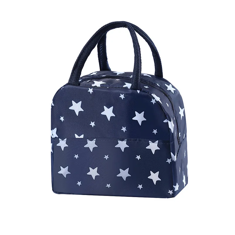 Custom Girls Oxford Lunch Bag with Leakproof Technology Cute Flower Print for Work Office Travel or Picnic