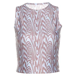 Nibber K21B01435 2021 летний модный Повседневный укороченный топ без рукавов, женские обтягивающие майки, Топ