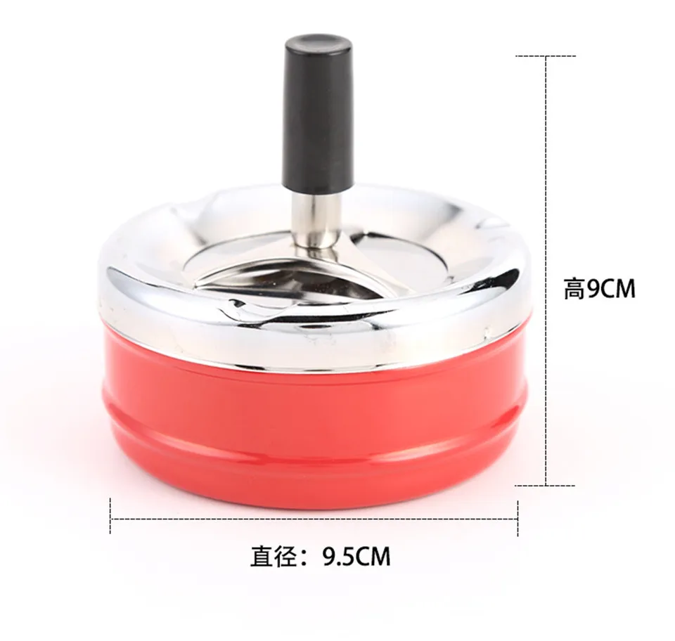 Stainless Steel Smokeless Ashtray Round Push Down Cigarette Ashtray with Spinning Tray