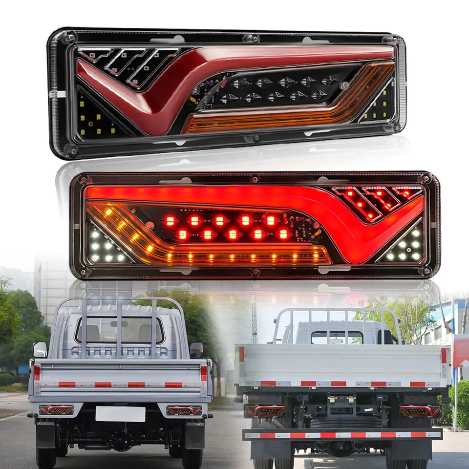 12v 24V Dynamic LED Truck Tail Light Turn Signal Rear Brake Light Reverse Lamp Trailer Lorry Bus Camper Caravan