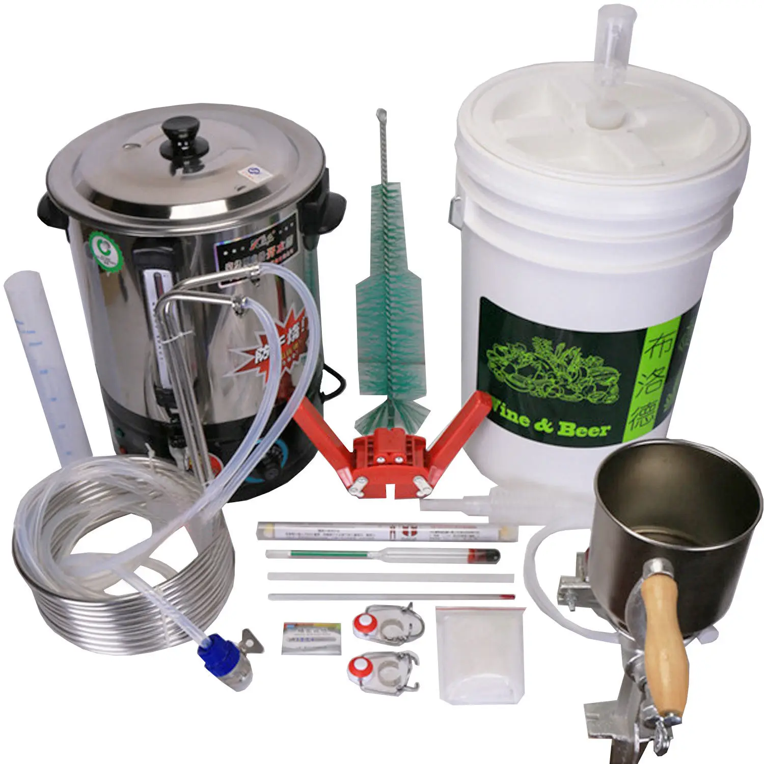 38L New Moonshine Still Beer Distiller Brewing Equipment Tool Grain Grinder Malt Electric Cooker Malt Pot