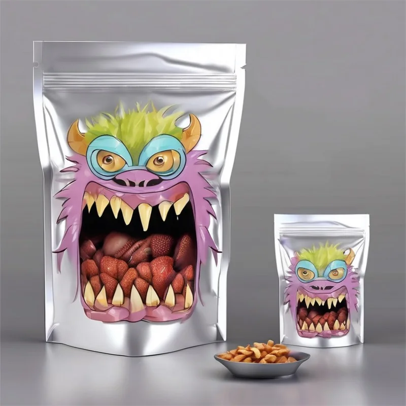 Custom Logo Snack Nut Aluminum Foil Plastic Zipper Standing Edible Packaging Mylar Bags