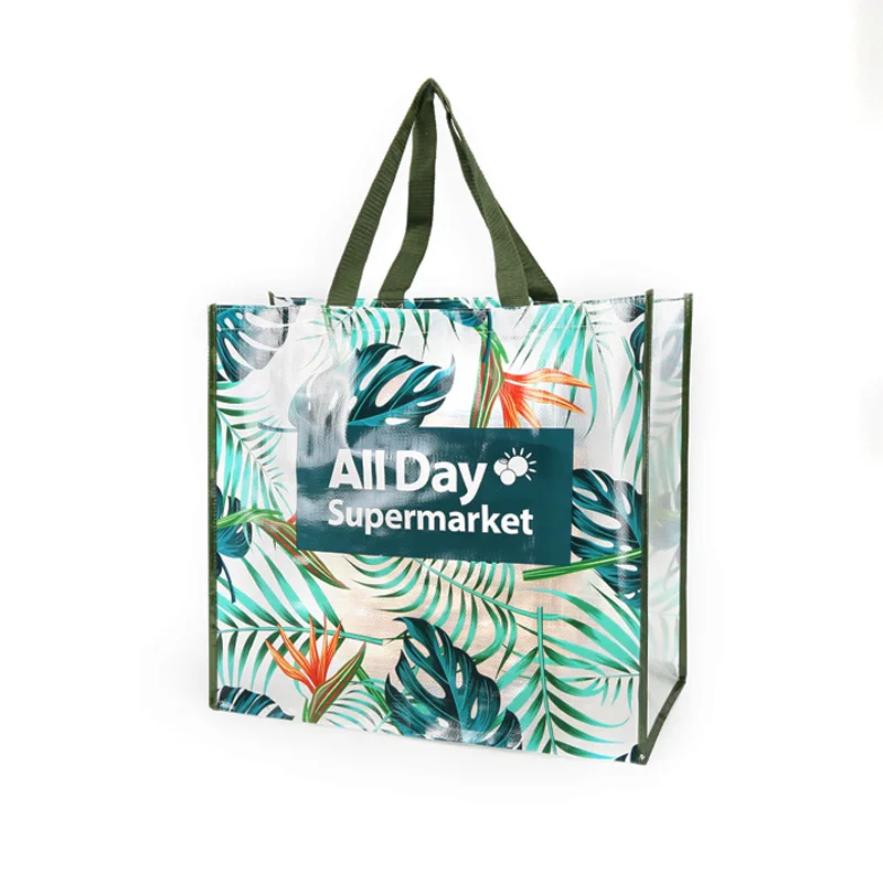 Bopp Film Laminated Shopping Tote Bag PP Woven Promotion Bag