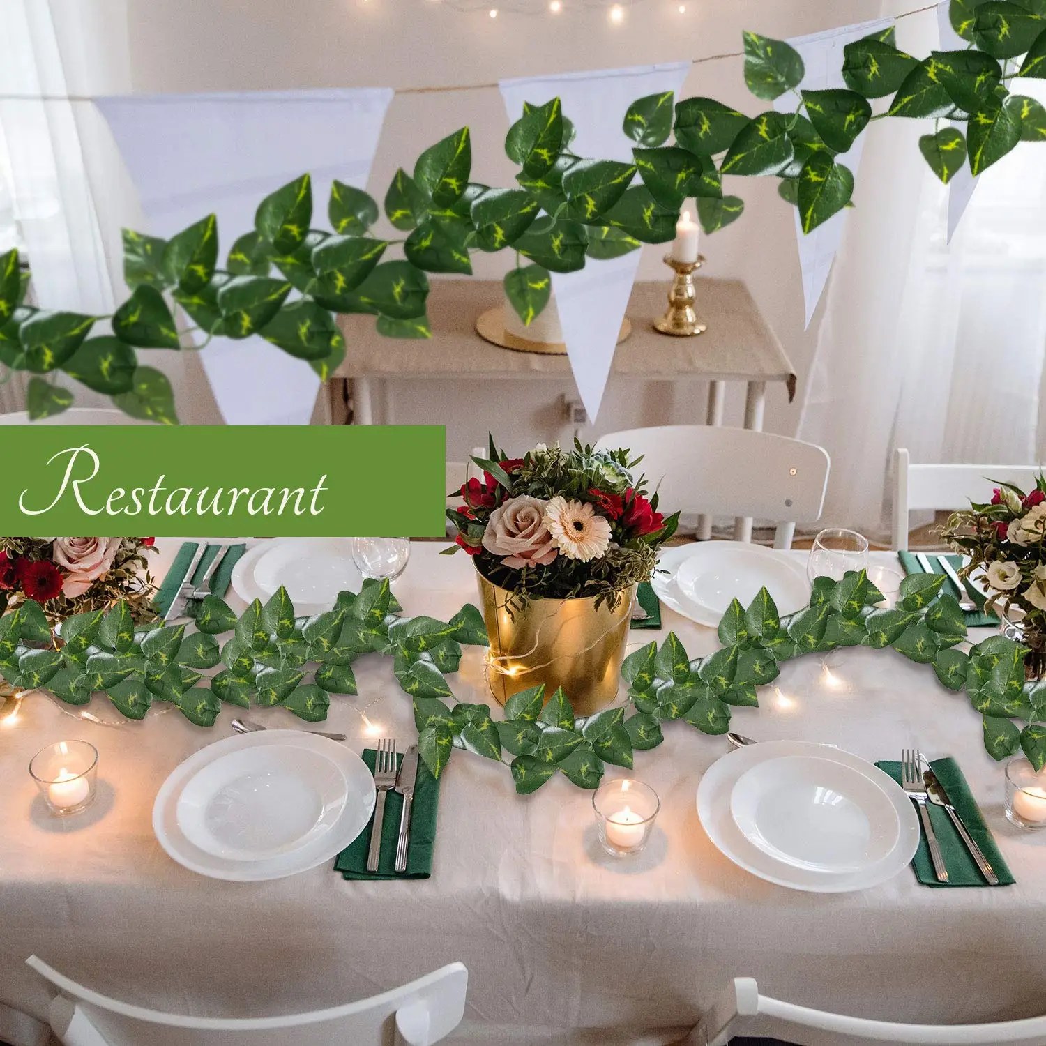 Wholesale Artificial Ivy Hanging Grape Willow Decorative Bendable Plant  Green Vines Garland Leaf Walls Decoration