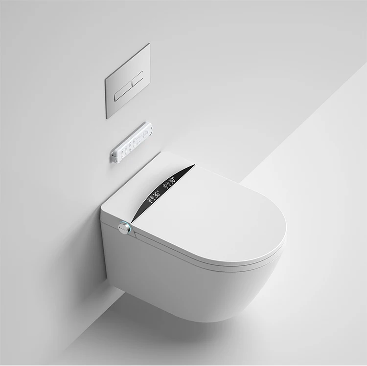 Chaozhou wall hanging mounted cuvettes de wc conceal cistern rimless hung smart toilet for Europe market