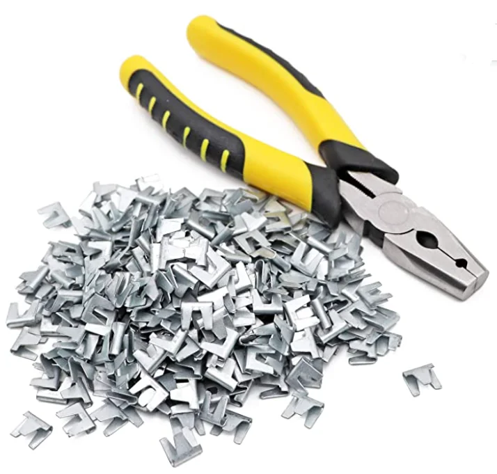 Wire Quail Cage Clips Pet Cage Fixed Metal Clips Pet Cage Building Clips Pliers Crimper Tool for Chicken Pigeon