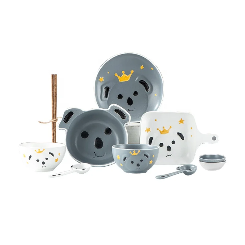 Hot sale little bear ceramic porcelain China gift bake dish bake ware bowl plate soup bowl set dinnerware sets