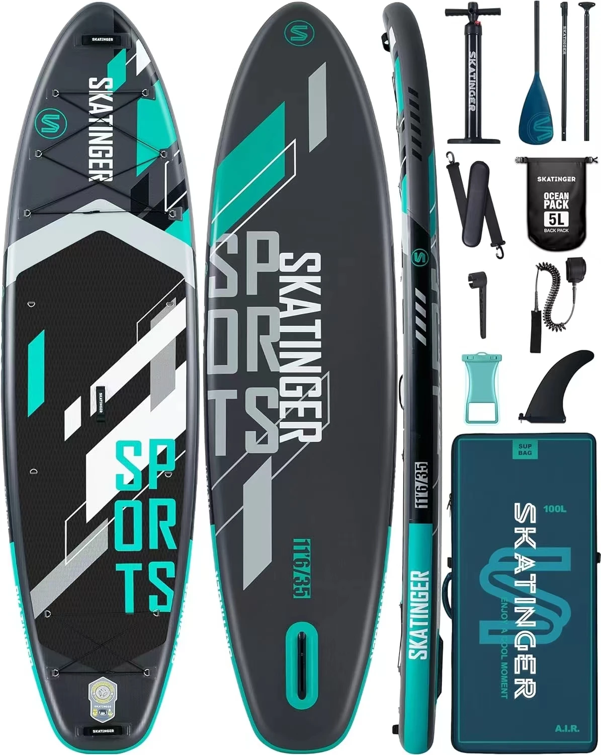 Skatinger Super Wider Sup board Inflatable SUP Board Pedal Surf Boards With Seat