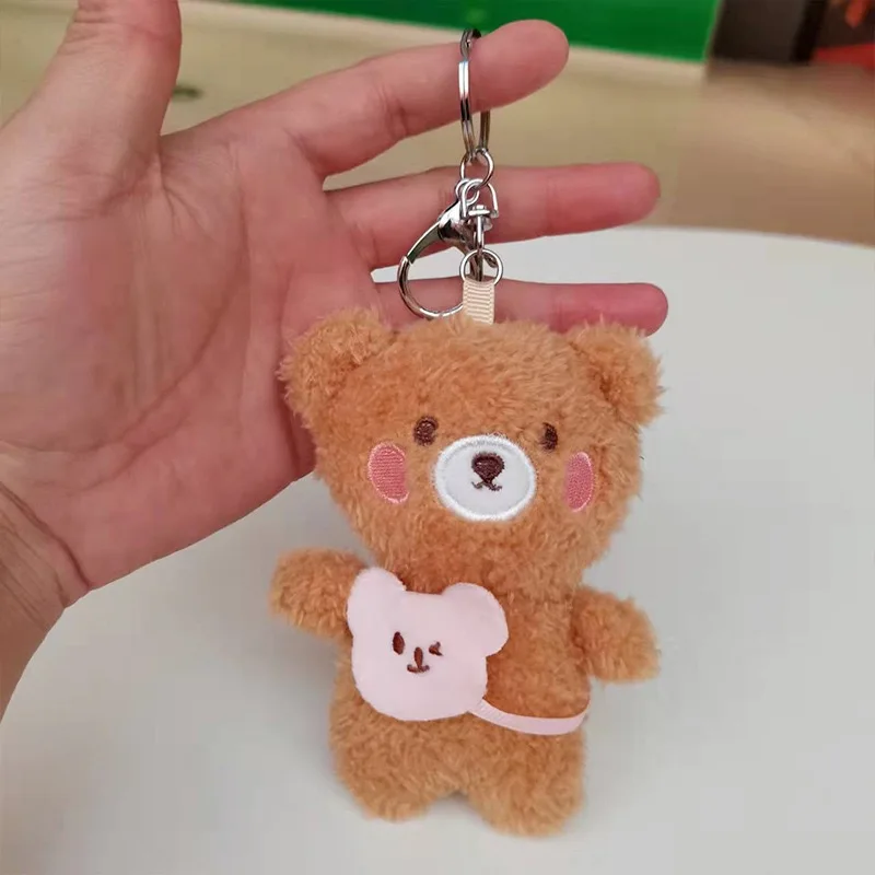 Kawaii Plush Keychain Stuffed Toys bear Toy School bag /handbag Decoration Charm Cartoon Keychain For Girls Christmas Gift