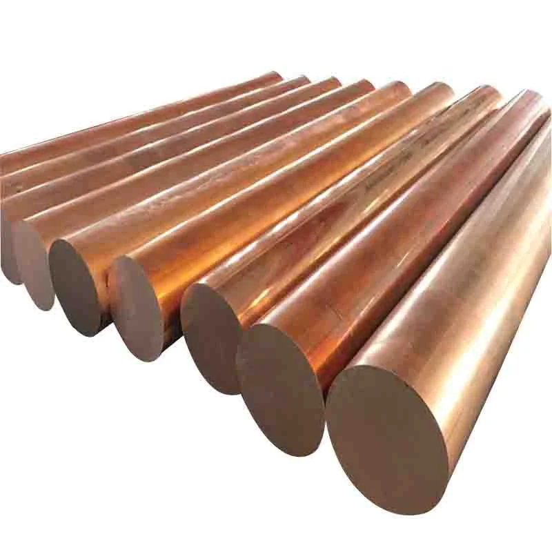 99.99% China Pure Copper C1100 T2 Tp1 Brass Round Bar Copper Bar Price Per Kg