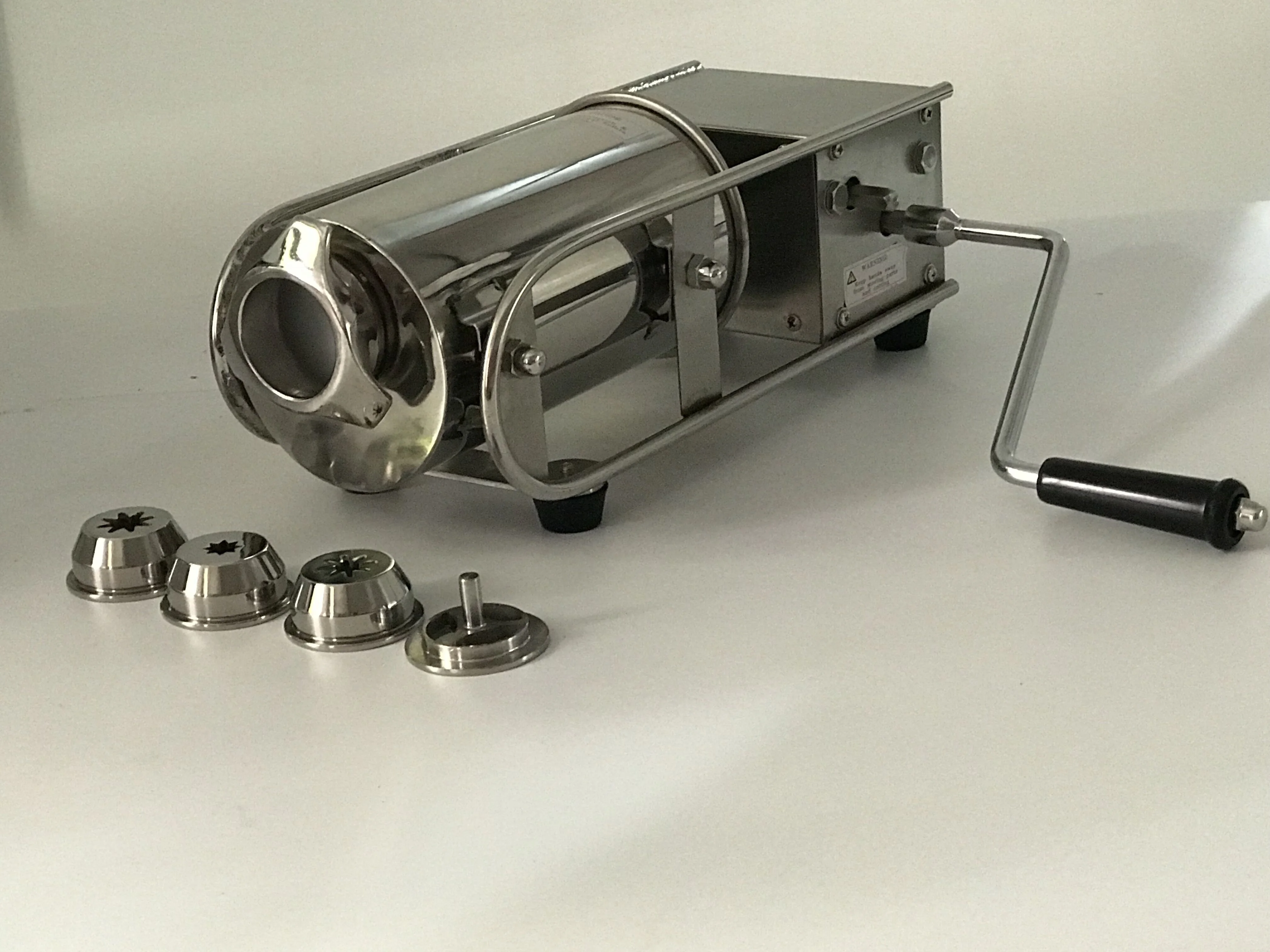 
Stainless steel 3L Horizontal Manual churros machine with 3 moulds deep fried dough sticks/Sausage stuffer 