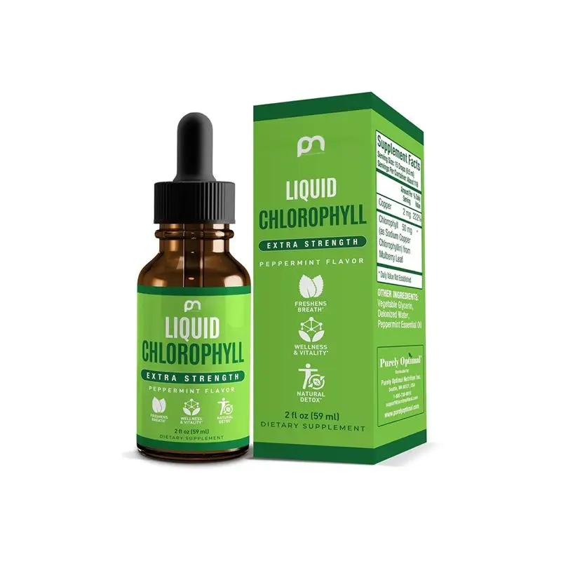 Premium Chlorophyll Liquid Drops 100% Natural & Gluten Free, Refreshing Detox Drink, Supports Health & Wellness, OEM/ODM