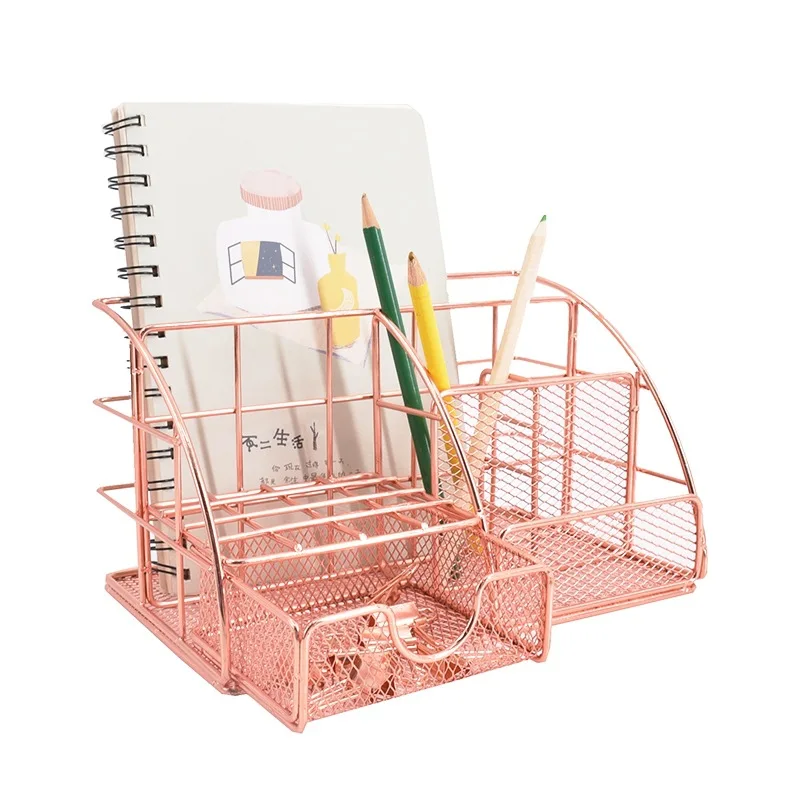 Office Supplies Desk Organizer Caddy Home School College Dorm Mesh Desktop Organizer