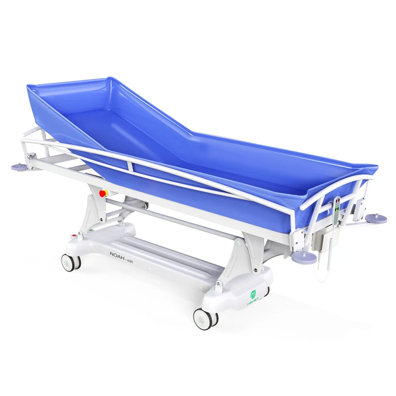 Hemet ENS-B Factory Custom Adjust Backrest Hospital Shower Trolley Patient Bathing Trolley Electric Shower Stretcher Trolley