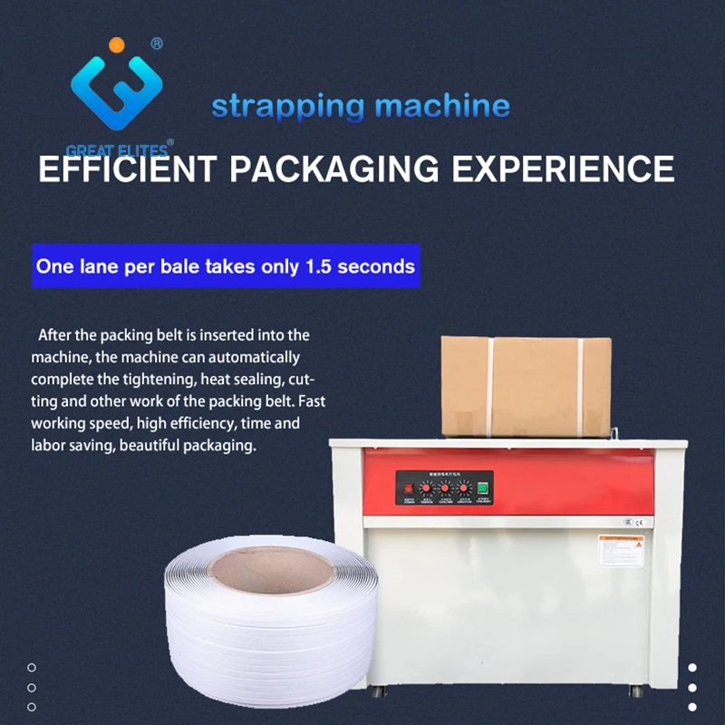 High Table Semi Automatic Strapping Machine Manual Bundle Packing PP Belt Strapping Machine For Carton Box