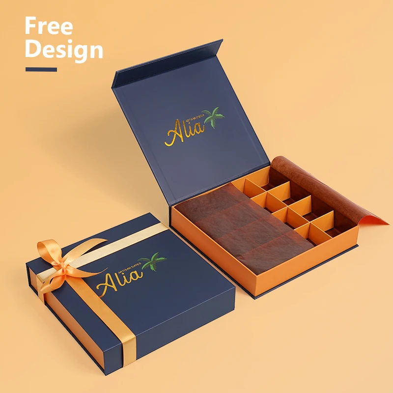 Wholesales Luxury Handmade Chocolate Box Custom Print Rigid Cardboard Magnet Valentines Sweet Candy dates Gift Boxes