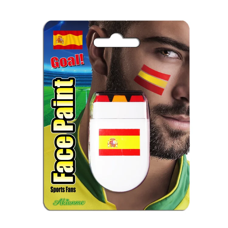AKIACO Customized Sport Events Gift Face Paint 3 Color Flag Water Based Face Paint Stick For Football Fans
