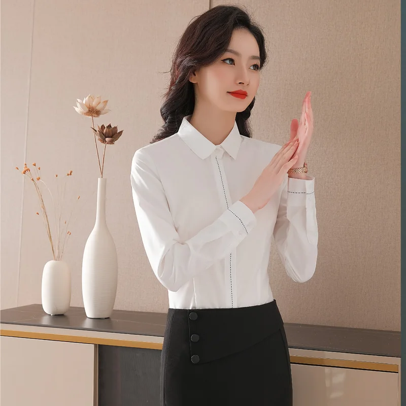 good quality white black purple blue modal long sleeve suit ladies women shirt dress for women