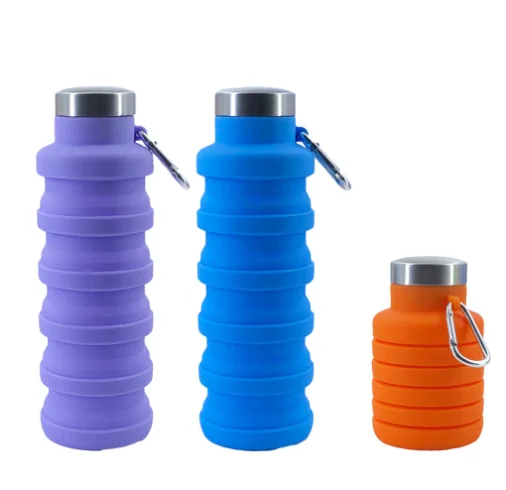 Portable Sports Water Bottle Outdoor Silicone Folding Water Cup Silicone Collapsible Sports Bottle