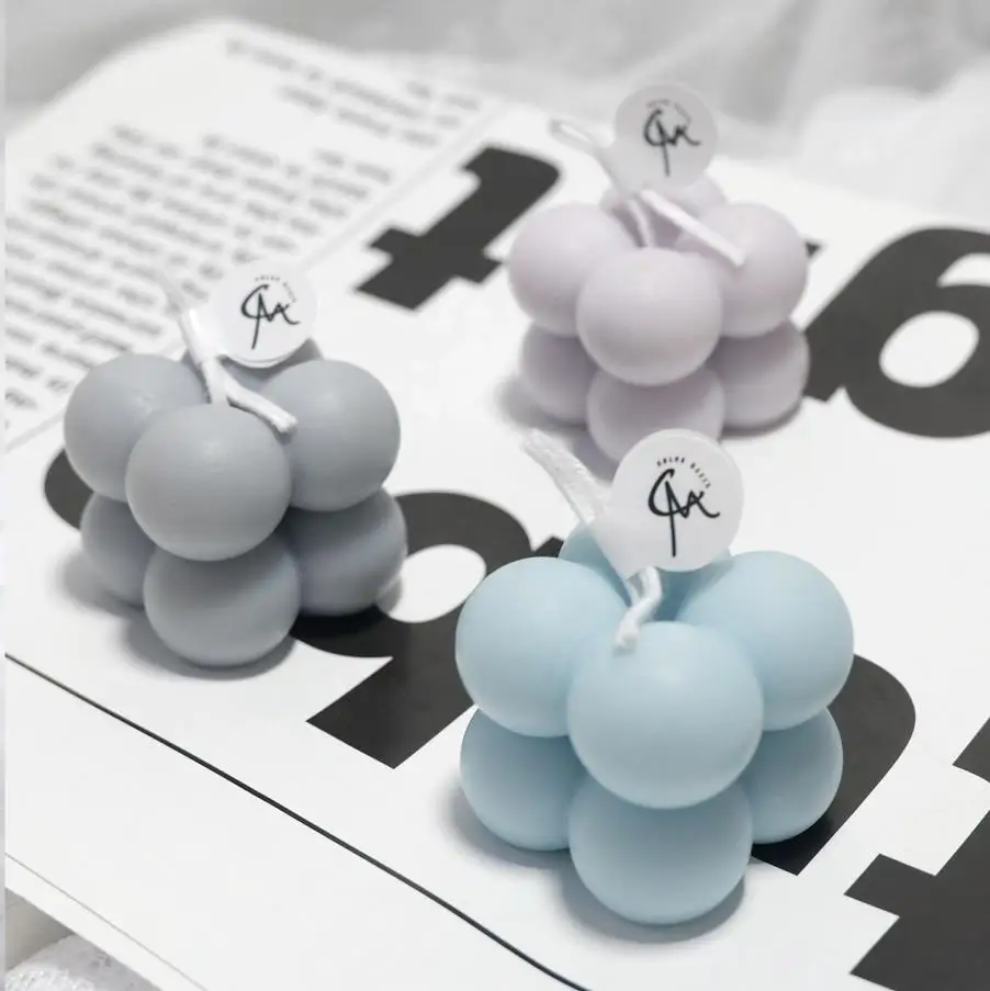 Ball cube candle Macaron Colors Mini Cube Bubble Candle for Home Decor Photo Wedding Gift