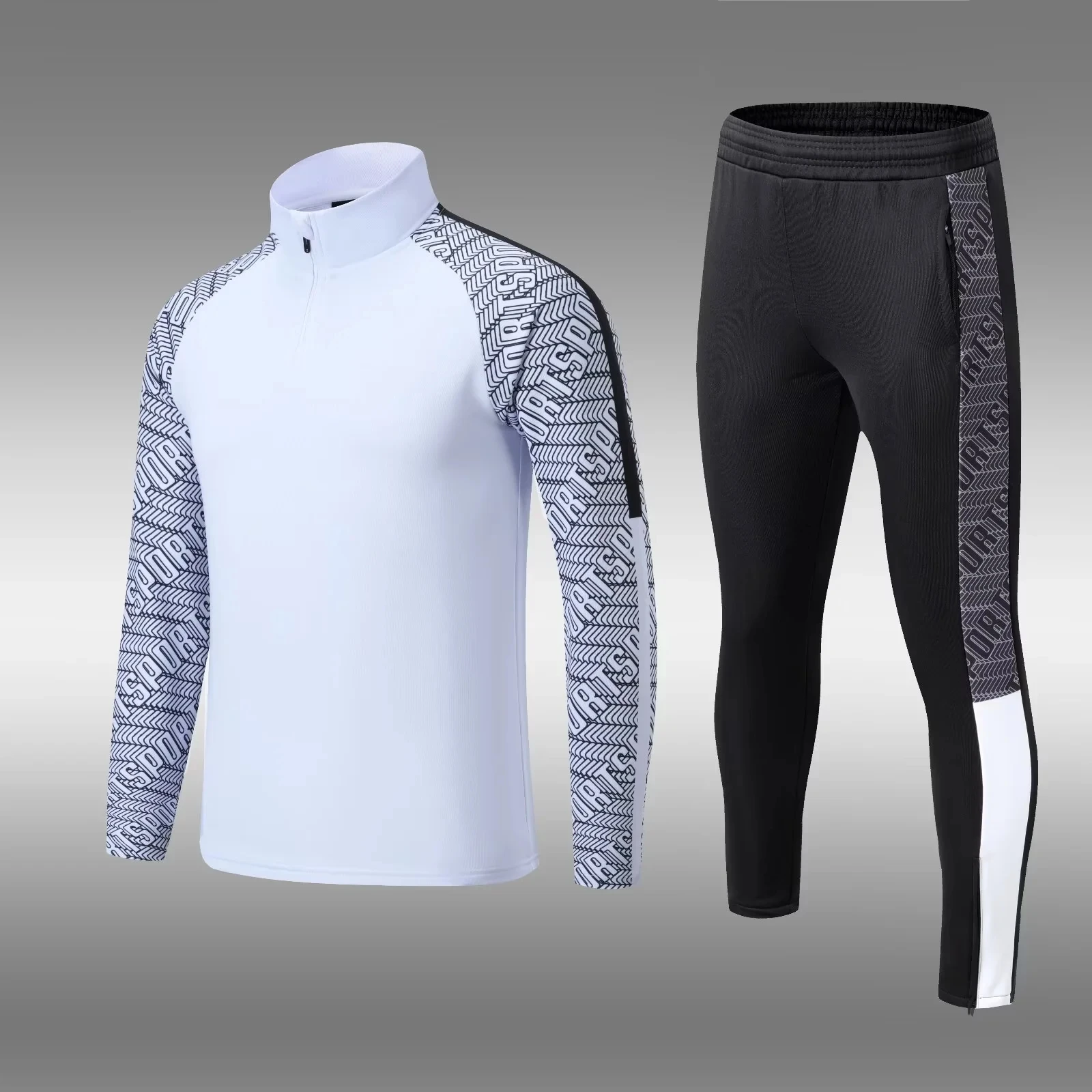 23-24 New Arrival Half Zipper Mens Soccer Tracksuit Thai Quality Long Sleeves Football Training Jacket Suits