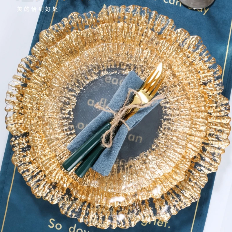 Factory Supplier New Brand Golden Charger Plate Golden Snowflake Charger Plate